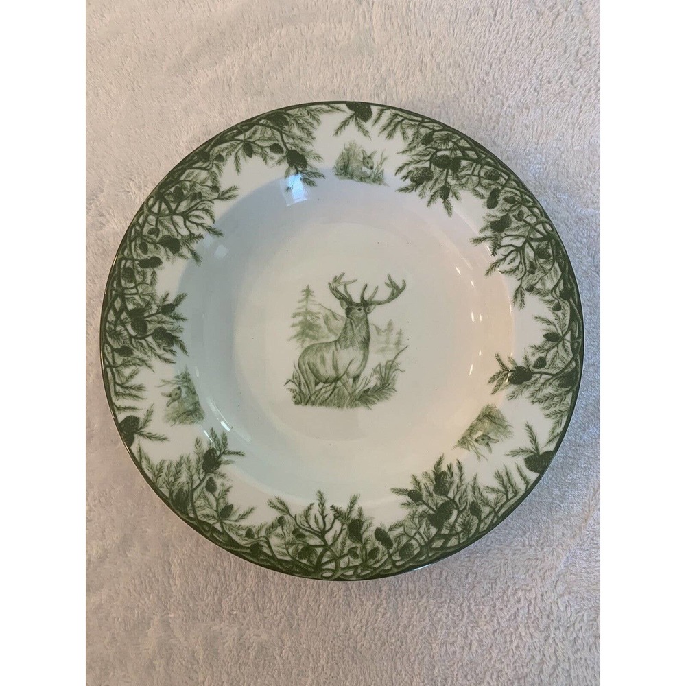 C E Corey Forest Soup Bowl Deer Woods Bunnies